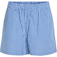 Rutiga Shorts Vila Visonja Hw Shorts - Blå
