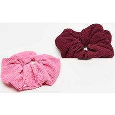 & Other Stories 2 Pack Large Textured Hair Scrunchies in Burgundy and Pink