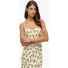 Superdry Bias Cut Maxi Slip Dress - Strawberry