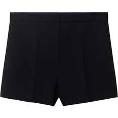 Plissering Shorts Mango Figursydda Shorts Med Veck Framtill - Svarta