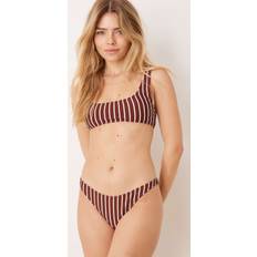 Bruna Bikiniöverdelar Mango Strukturerad Bikiniöverdel Med Fyrkantig Halsringning - Brun