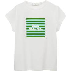 Mango Tøj Mango Printed Cottonblend T-shirt Kvinde - Green