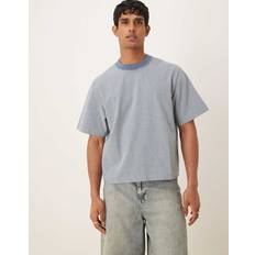 Abercrombie & Fitch Grey T-shirts Abercrombie & Fitch Premium Heavy Weight Cropped T-Shirt Grey Stripe