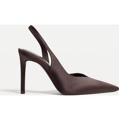 Bruna klackskor Stradivarius Satin Klackskor - Brun