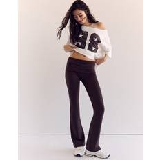 Brown - Women Leggings Stradivarius Flared Leggings - Brown