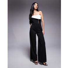 River Island Jumpsuits & Overaller River Island Contrast Trim Bandeau Jumpsuit - Black