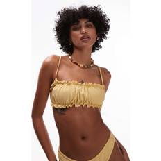 Topshop Miami Bandeau Bikinitop Med Flæser - Gul