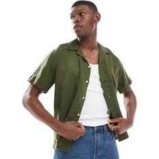 Men - Oversize Shirts Polo Ralph Lauren Player Logo Linen Shirt - Olive