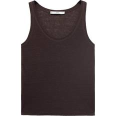 Mango Linen Vest Top - Brown