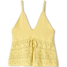 Bershka Overdele Bershka Sticktop Gul Og Hæklet Top