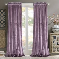 Curtains & Accessories Canora Grey 52 W x 108 L Lavender 2 Panels Luxury Decor Blackout Velvet Curtains Drapes 132.08cm Width x 213cm