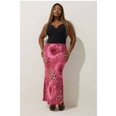 Pink Skirts Yours Leopard Rose Print Maxi Skirt - Pink