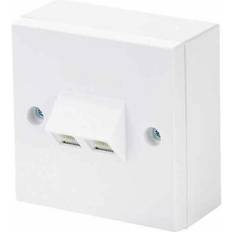 Ethernet, Data & Phone Outlets 2-Port Cat5e RJ45 Socket Angled Faceplate