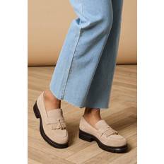Beige - Suede Low Shoes Oasis Brooke Suede Tassel Loafers Casual Flats - Taupe