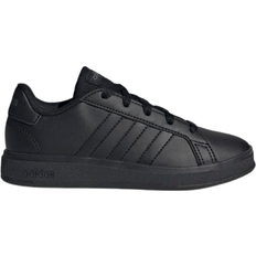adidas Kid's Grand Court Lace Up Shoes - Core Black/Core Black/Grey Six