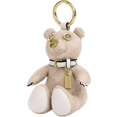 Coach Outlet Collectible Bear Bag Charm In Signature Canvas - Gold/Sand/Chalk