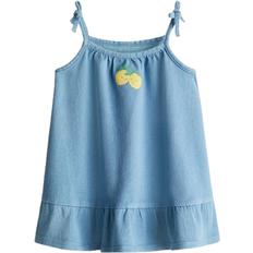 H&M Print Detail Denim Dress - Denim Blue/Lemons (1289304001)