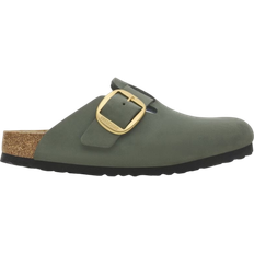 Birkenstock Green Outdoor Slippers Birkenstock Boston Big Buckle Nubuck Leather - Thyme