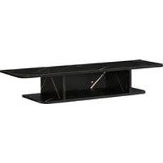 Wall mounted shelf unit Homcom Wall Mounted Media Black TV Bench 105x18cm
