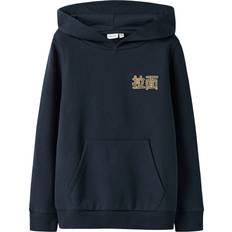 Name It Hoodies Børnetøj Name It Hættetrøje NkmKian Swe WH Bru PS - Blå