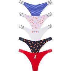 PINK Logo Cotton Thong Panties 5-pack - Americana Pack