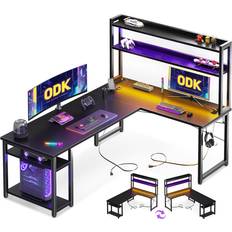 Gaming Desks on sale ODK 168 x 120 cm L Shaped Gaming Desk with LED Lights
