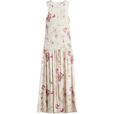 H&M Smocked Jersey Dress - Cream/Floral