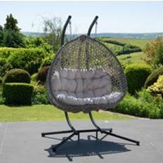 Double hanging egg chair Artemis Home Alston Double Garden Hanging Egg Chair One Size Light Grey