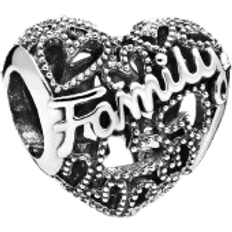 Namnsmycke Berlocker & Hängen Pandora Family Heart Charm - Silver