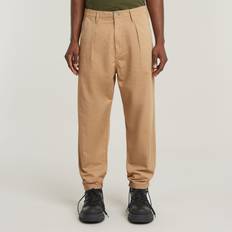 Herr - Plissering Byxor G-Star Pleated Chino Relaxed Tapered - Brown