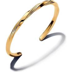 Gold Bracelets Pandora Twisted Open Bangle 14k Gold Plating - No Color