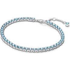Pandora Blue Bracelets Pandora Sparkling Light Blue Tennis Bracelet - Silver