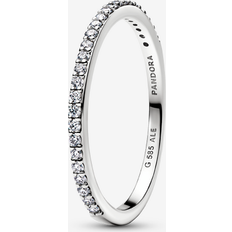 Pandora Era Lab-Grown Diamond Half Eternity Pavé Band Ring - 14k White Gold/Clear