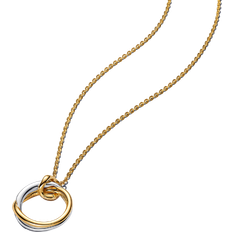 Pandora Guldpläterad Halsband Pandora Halsband Med Tvåtonat Hängsmycke