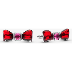 Enamel - Women Earrings Pandora Bow Stud Earrings - Snow White