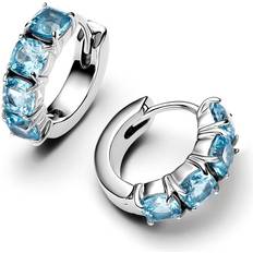 Pandora Blue Earrings Pandora Light Blue Hoop Earrings - Silver
