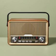 Radios Hearth & Hand with Magnolia Vintage Wood Finish AM/FM Radio and Bluetooth Speaker