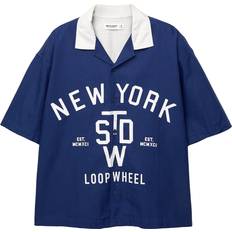 Pull&Bear New York Stickad Pikétröja - Blå