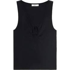 Mango Dam Linnen Mango Broderad Topp Forat - Black