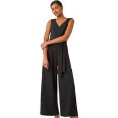 Plissering Jumpsuits & Overaller Roman Pleat Detail Wide Leg Stretch Jumpsuit - Black