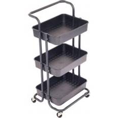 Black Trolley Tables Oypla 3 Tier Household Kitchen Bathroom Storage Black One Size Trolley Table