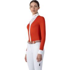 Equiline Women's Long Sleeve Competition Polo Shirt - Orange