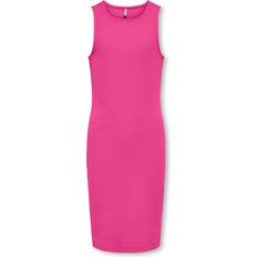 Kids Only Girls Bodycon Midi Dress - Bright Pink/Fuchsia Fedora