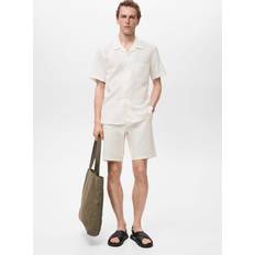 Mango White Shirts Mango Regular Fit Seersucker Shirt - Off White