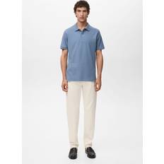 Mango Polo Regular-Fit Cotone Piqué Uomo - Blu