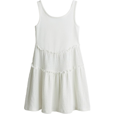 H&M Jerseykleid Mit Struktur - Weiß