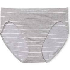 Victoria's Secret Seamless High-Leg Brief Panty - Heather Grey Stripes