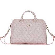 Guess Pink Computertasker Guess 4G Zipper Pocket Triangle Logo 15 Bag - Pink