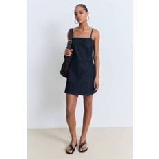 Mango Denim Jumpsuit Short - Open Blue