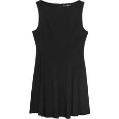 Mango structured fit and flare mini dress in black